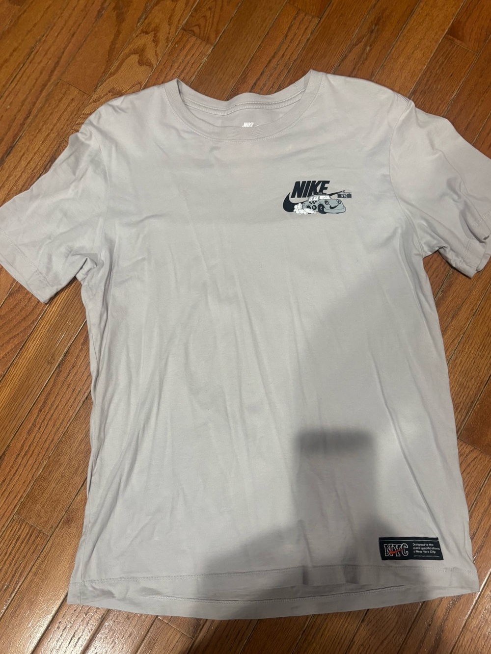 Nike Nyc Cabbie Fare Taxi Cab Tee Light Gray Short Sleeve Logo Tee